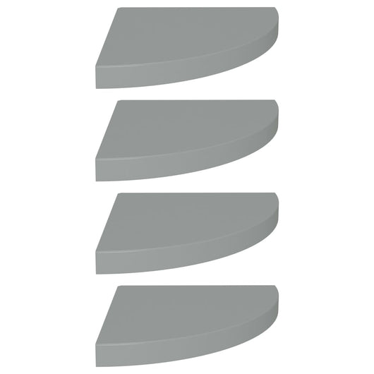 Scaffali Angolari a Parete 4 pz Grigi 35x35x3,8 cm MDF cod mxl 33588