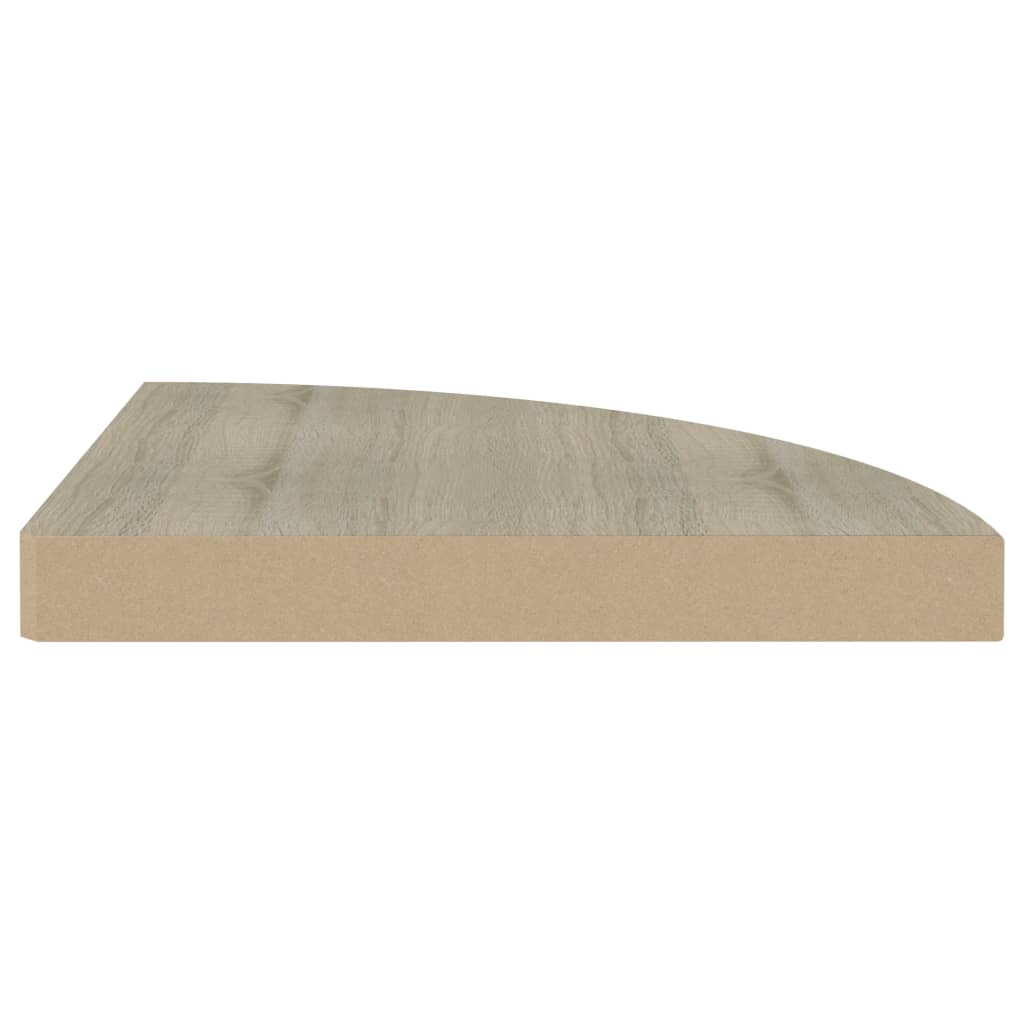 Scaffale Angolare a Parete Rovere 35x35x3,8 cm in MDF 323925
