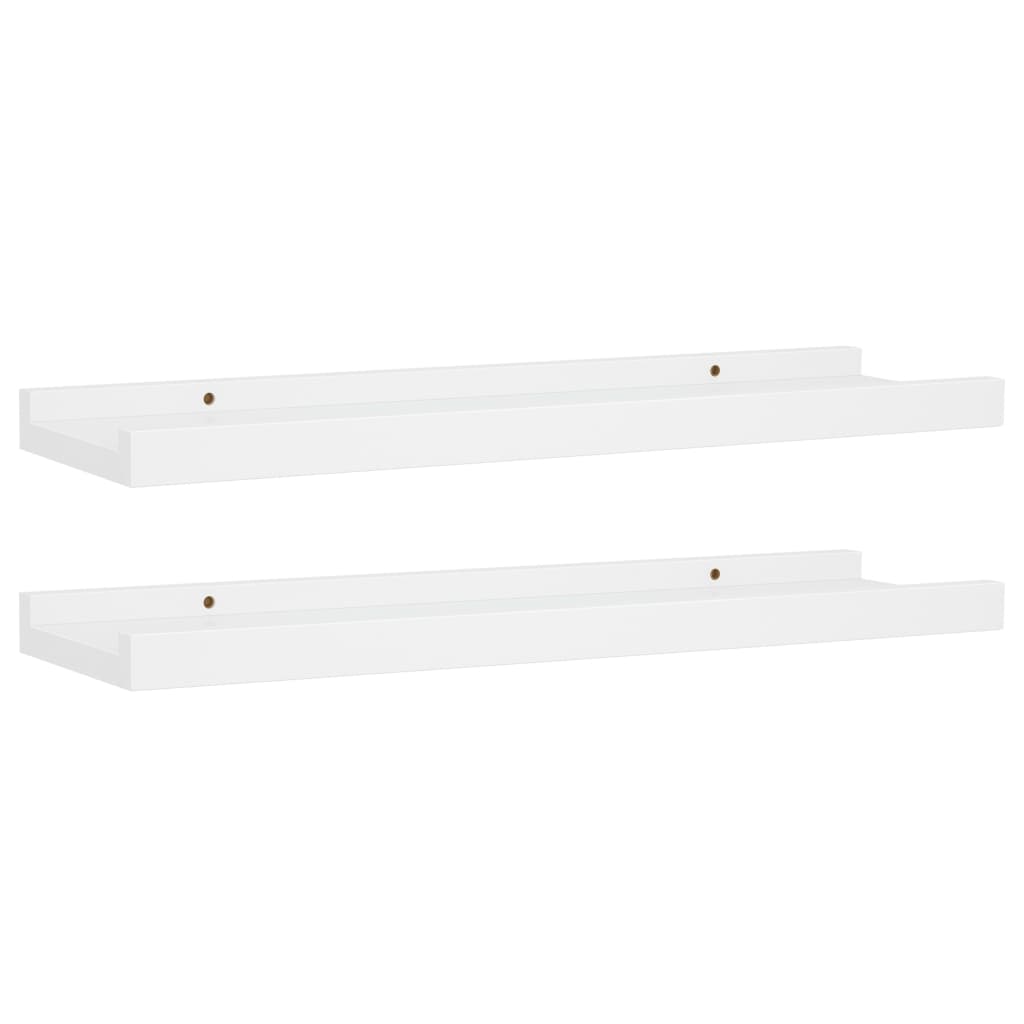 Mensole con Sporgenza 2 pz-Ripiani-Scaffale Bianche 40x9x3 cm MDF
