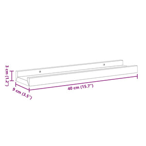 Mensole Loggia per Foto 2 pz Grigie 40x9x3 cm in MDF 323934