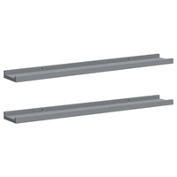Mensole Loggia per Foto 2 pz Grigie 80x9x3 cm in MDF 323936