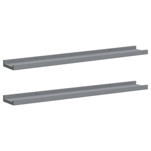Mensole Loggia per Foto 2 pz Grigie 80x9x3 cm in MDF 323936