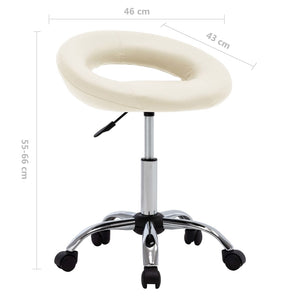 Sedia da Lavoro con Ruote Crema in Similpelle 323667