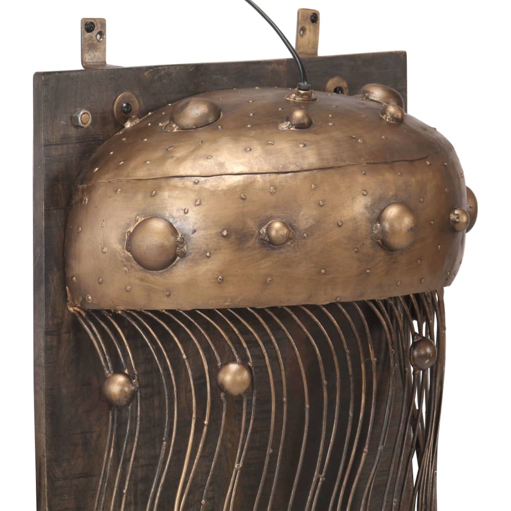 Lampada da Parete Design Medusa Ferro e Massello di Mango 323717