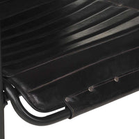 Poltrona Relax con Poggiapiedi Nera in Vera Pelle 323729