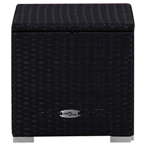 Lettino Prendisole con Cuscino e Tavolino in Polyrattan Rosso cod mxl 23068