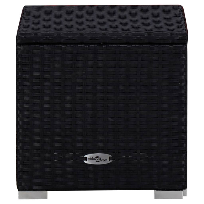 Lettino Prendisole con Cuscino e Tavolino in Polyrattan Rosso cod mxl 23068