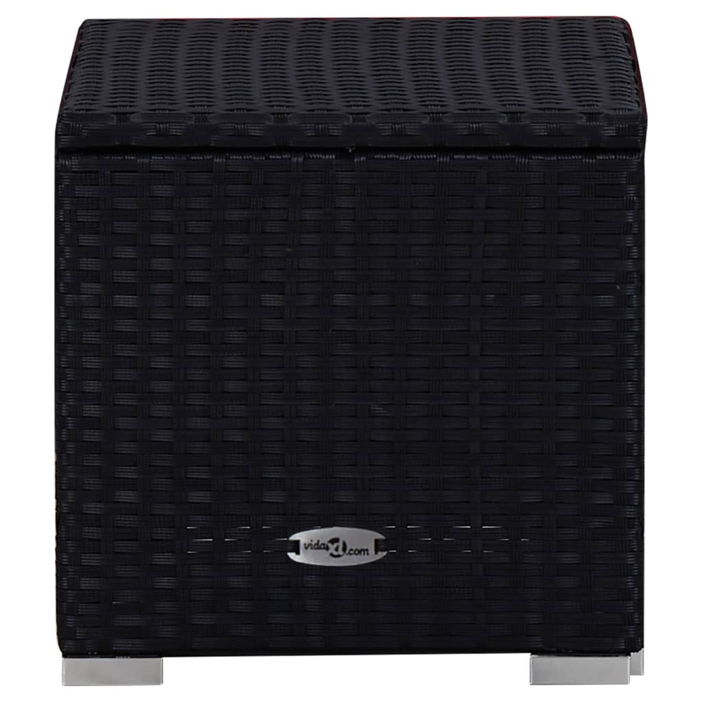 Sdraio sdraio prendisole lettino da giardino terrazzo arredo da esterno con cuscino e tavolino da tè resina intrecciata nera 02_0021025