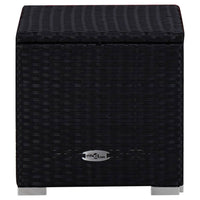 Sdraio sdraio prendisole lettino da giardino terrazzo arredo da esterno con cuscino e tavolino da tè resina intrecciata nera 02_0021025