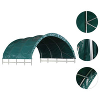 Tenda per Bestiame in PVC 3,7x3,7 m Verde 3056433