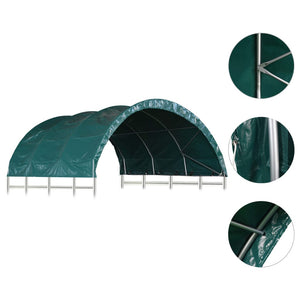Tenda per Bestiame in PVC 3,7x3,7 m Verde 3056433