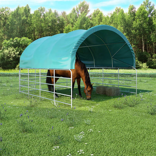 Tenda per Bestiame in PVC 3,7x3,7 m Verde 3056433