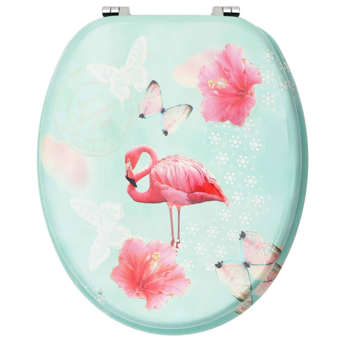 Set di due copriwater con coperchi a chiusura ammortizzata MDF Flamingo design 02_0002973