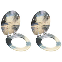 Set di due sedili copri WC con coperchio da spiaggia in MDF con chiusura ammortizzata 02_0002984