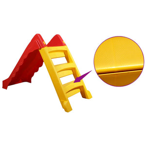 Scivolo Pieghevole Bambini per Interni e Esterni Giallo e Rosso 92578