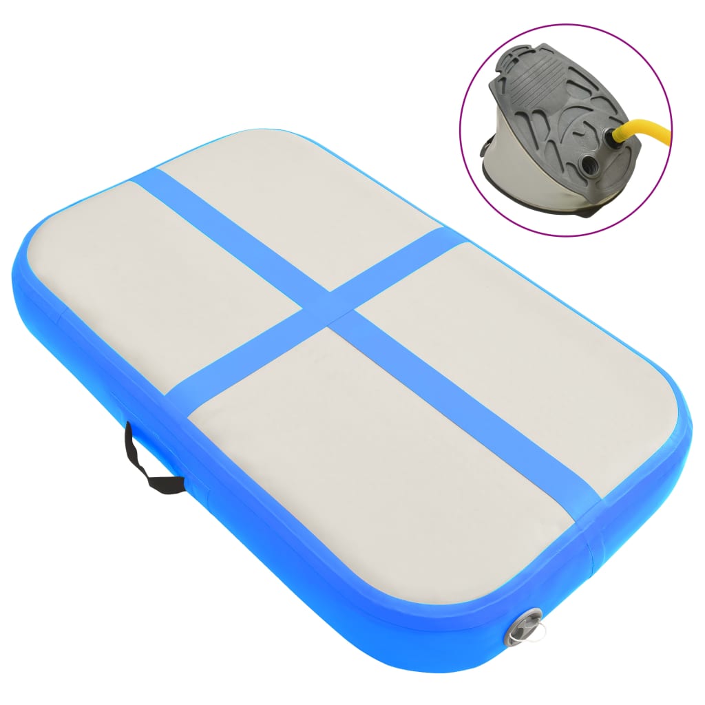 Tappetino Ginnastica Gonfiabile con Pompa 60x100x20 cm PVC Blucod mxl 121087