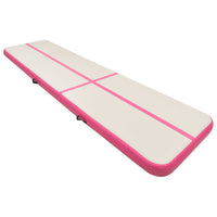 Tappetino Ginnastica Gonfiabile con Pompa 600x100x15cm PVC Rosa 92667