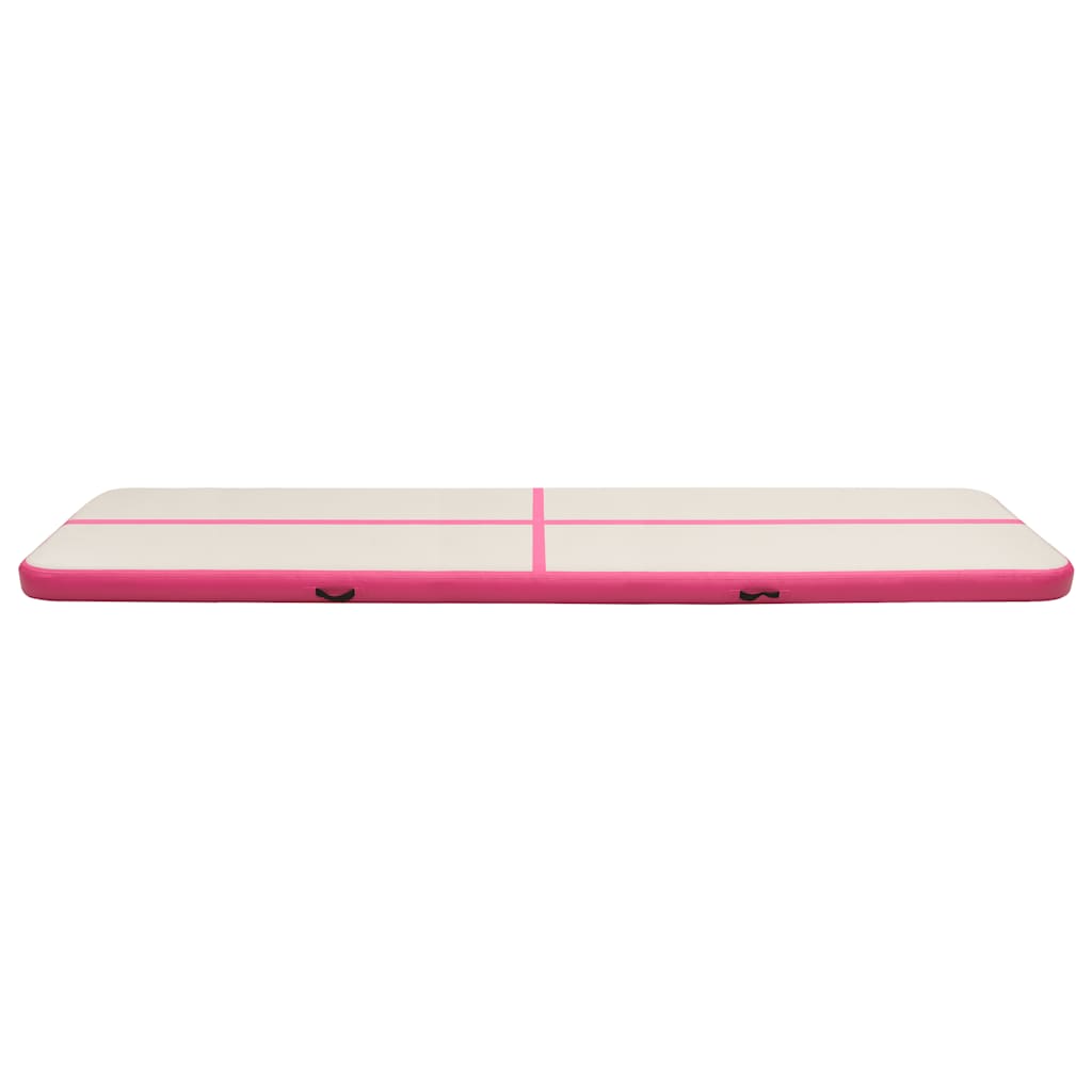 Tappetino Ginnastica Gonfiabile con Pompa 600x100x15cm PVC Rosa 92667