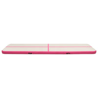 Tappetino Ginnastica Gonfiabile con Pompa 600x100x15cm PVC Rosa 92667
