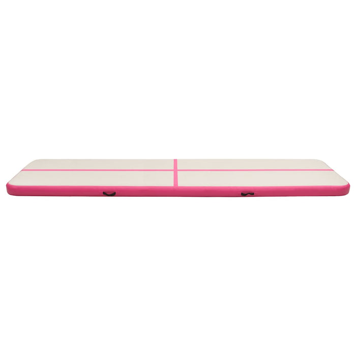 Tappetino Ginnastica Gonfiabile con Pompa 600x100x15cm PVC Rosa 92667