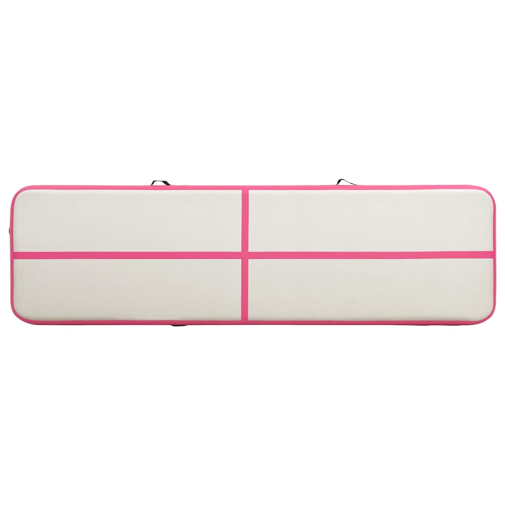 Tappetino Ginnastica Gonfiabile con Pompa 600x100x15cm PVC Rosa 92667