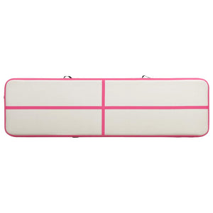 Tappetino Ginnastica Gonfiabile con Pompa 600x100x15cm PVC Rosa 92667