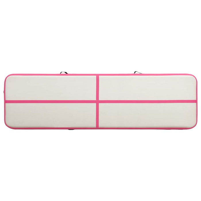Tappetino Ginnastica Gonfiabile con Pompa 600x100x15cm PVC Rosa 92667