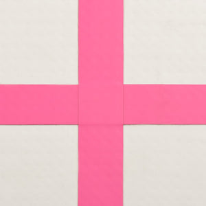 Tappetino Ginnastica Gonfiabile con Pompa 600x100x15cm PVC Rosa 92667