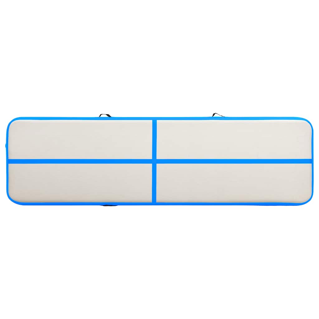 Tappetino Ginnastica Gonfiabile con Pompa 600x100x15cm PVC Blu 92668