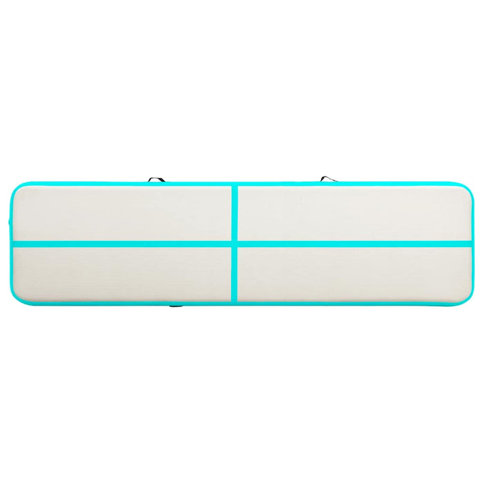 Tappetino Ginnastica Gonfiabile e Pompa 600x100x15cm PVC Verde 92669