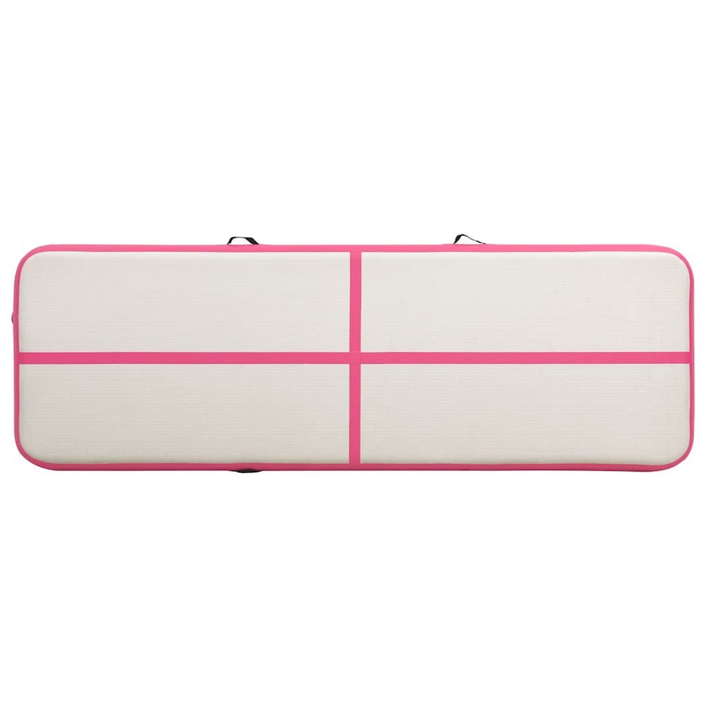 Tappetino Ginnastica Gonfiabile con Pompa 300x100x20cm PVC Rosa 92676