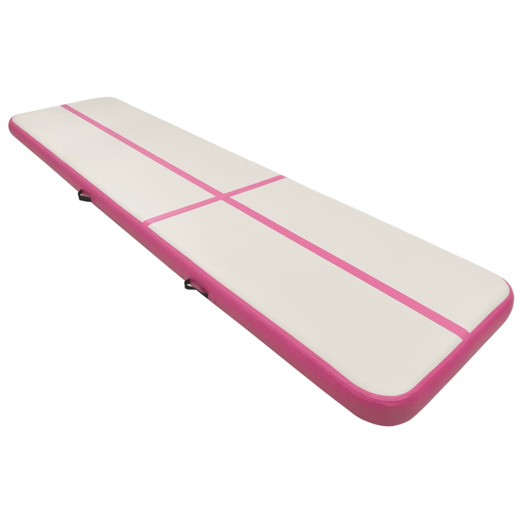 Tappetino Ginnastica Gonfiabile con Pompa 700x100x20cm PVC Rosa 92688