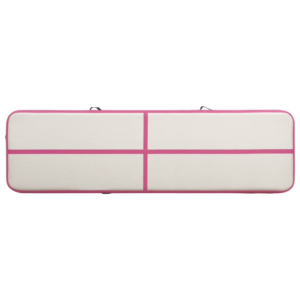 Tappetino Ginnastica Gonfiabile con Pompa 700x100x20cm PVC Rosa 92688