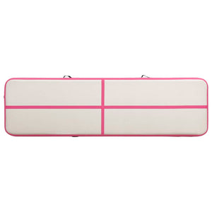 Tappetino Ginnastica Gonfiabile con Pompa 700x100x20cm PVC Rosa 92688