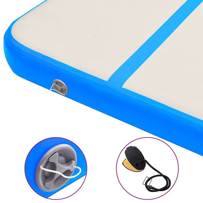 Tappetino Ginnastica Gonfiabile con Pompa 800x100x20cm PVC Blu 92692