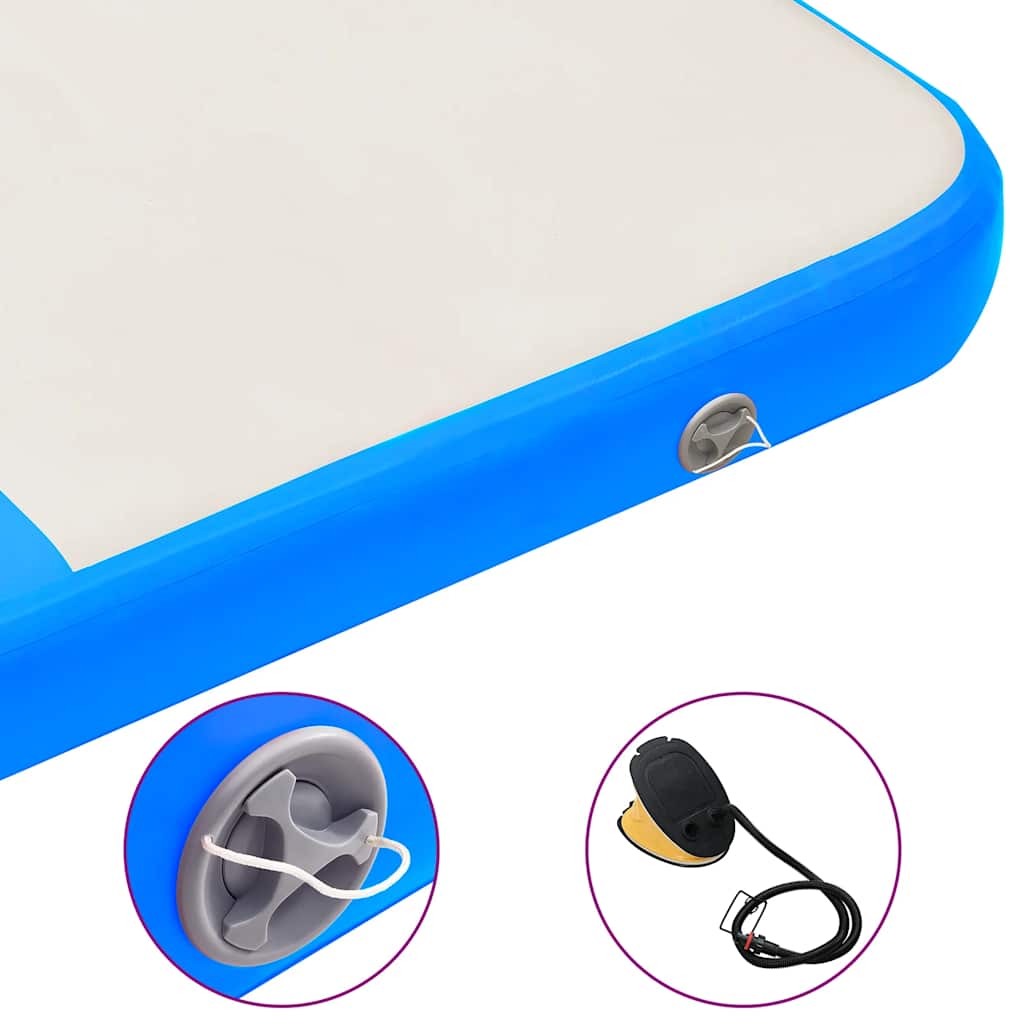 Tappetino Ginnastica Gonfiabile con Pompa 200x200x10 cm PVC Blu cod mxl 77860