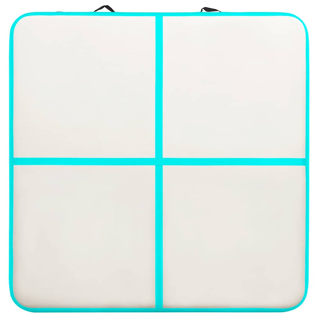 Tappetino Ginnastica Gonfiabile e Pompa 200x200x10 cm PVC Verde 92696