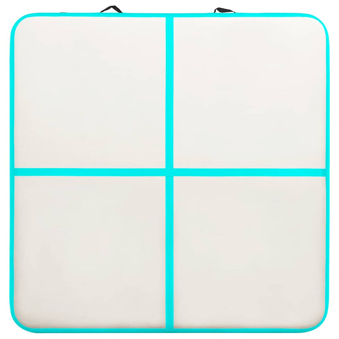 Tappetino Ginnastica Gonfiabile e Pompa 200x200x10 cm PVC Verde 92696