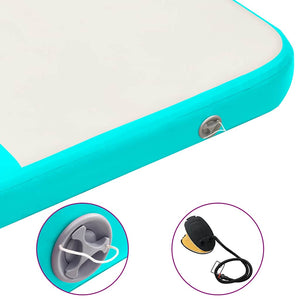 Tappetino Ginnastica Gonfiabile e Pompa 200x200x10 cm PVC Verde 92696