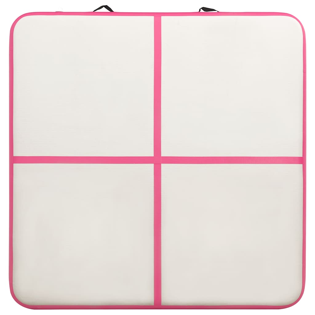 Tappetino Ginnastica Gonfiabile con Pompa 200x200x15cm PVC Rosa 92697