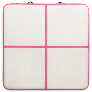 Tappetino Ginnastica Gonfiabile con Pompa 200x200x15cm PVC Rosa 92697