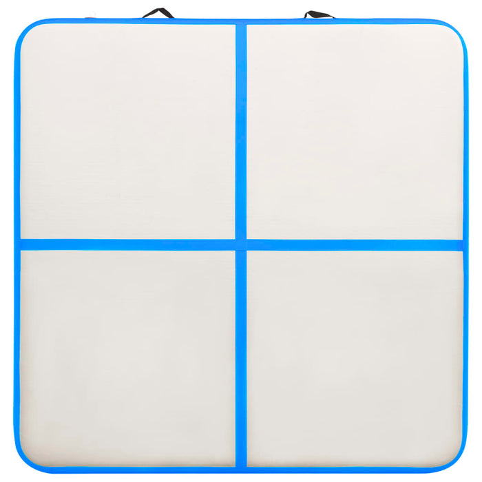 Tappetino Ginnastica Gonfiabile con Pompa 200x200x15cm PVC Blu 92698