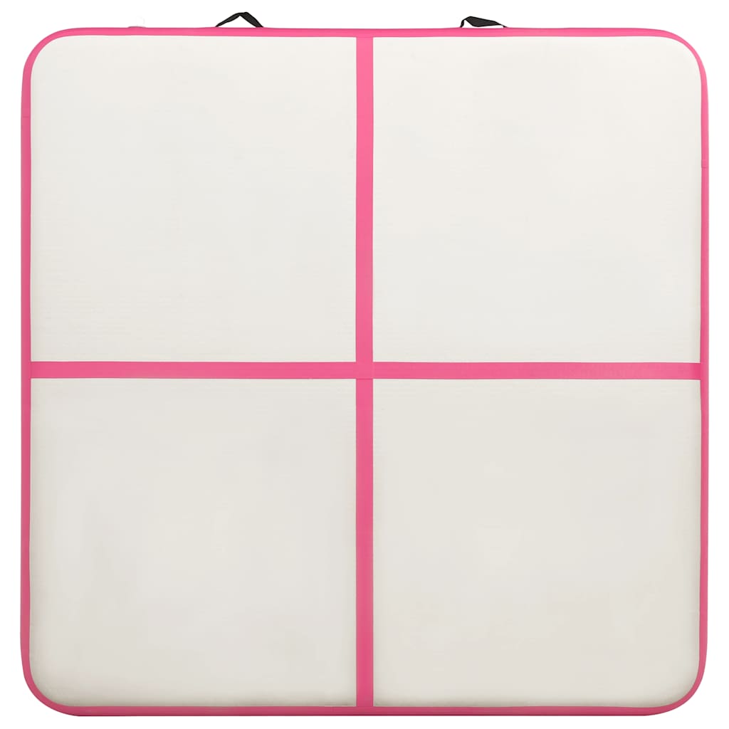Tappetino Ginnastica Gonfiabile con Pompa 200x200x20cm PVC Rosa 92700