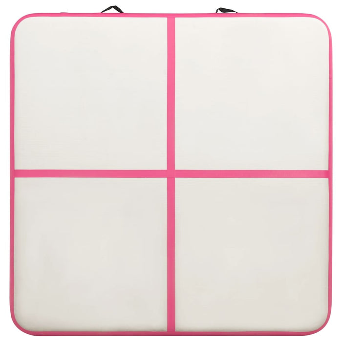 Tappetino Ginnastica Gonfiabile con Pompa 200x200x20cm PVC Rosa 92700