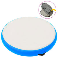 Tappetino Ginnastica Gonfiabile con Pompa 100x100x10cm PVC Blu 92704