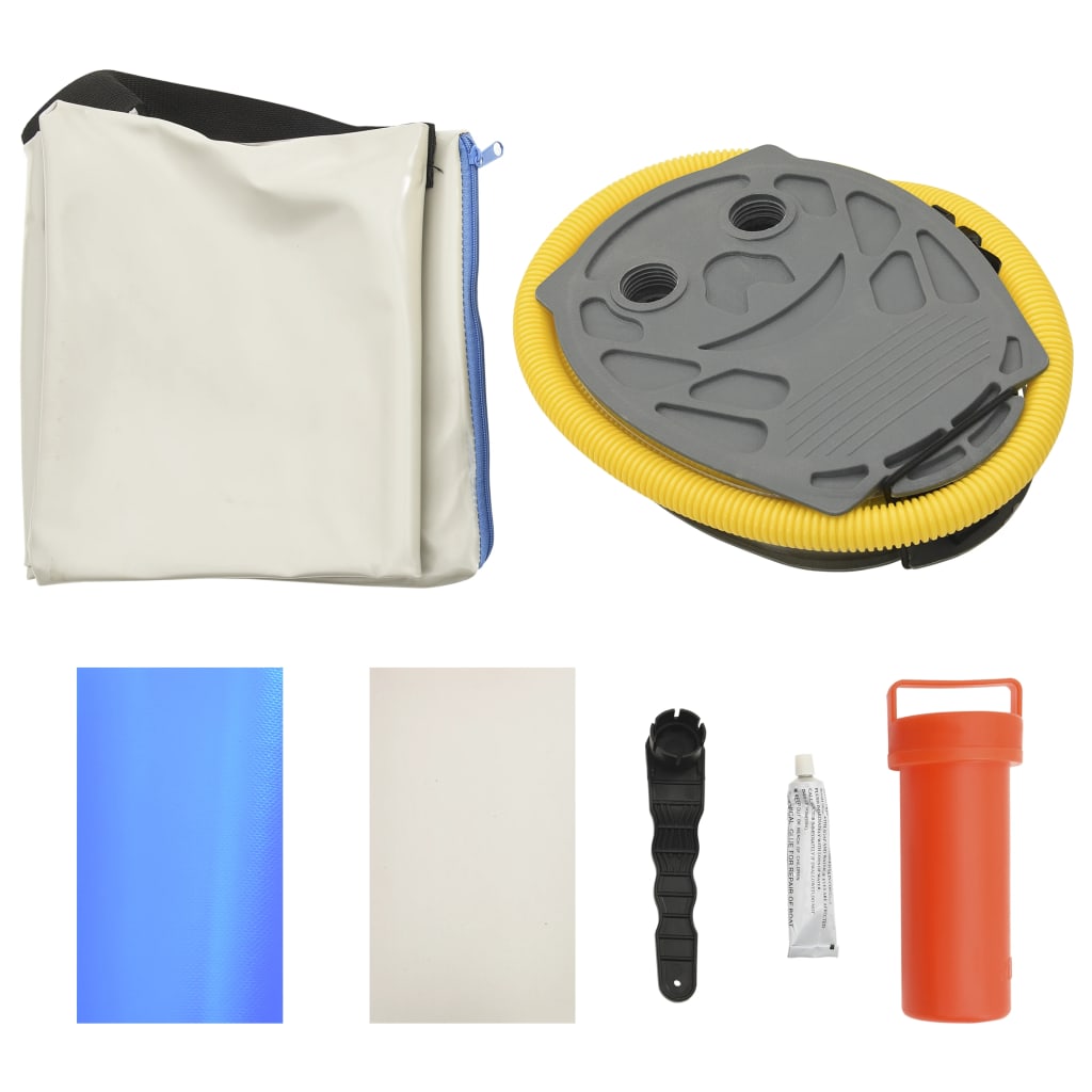 Tappetino Ginnastica Gonfiabile con Pompa 100x100x10cm PVC Blu 92704