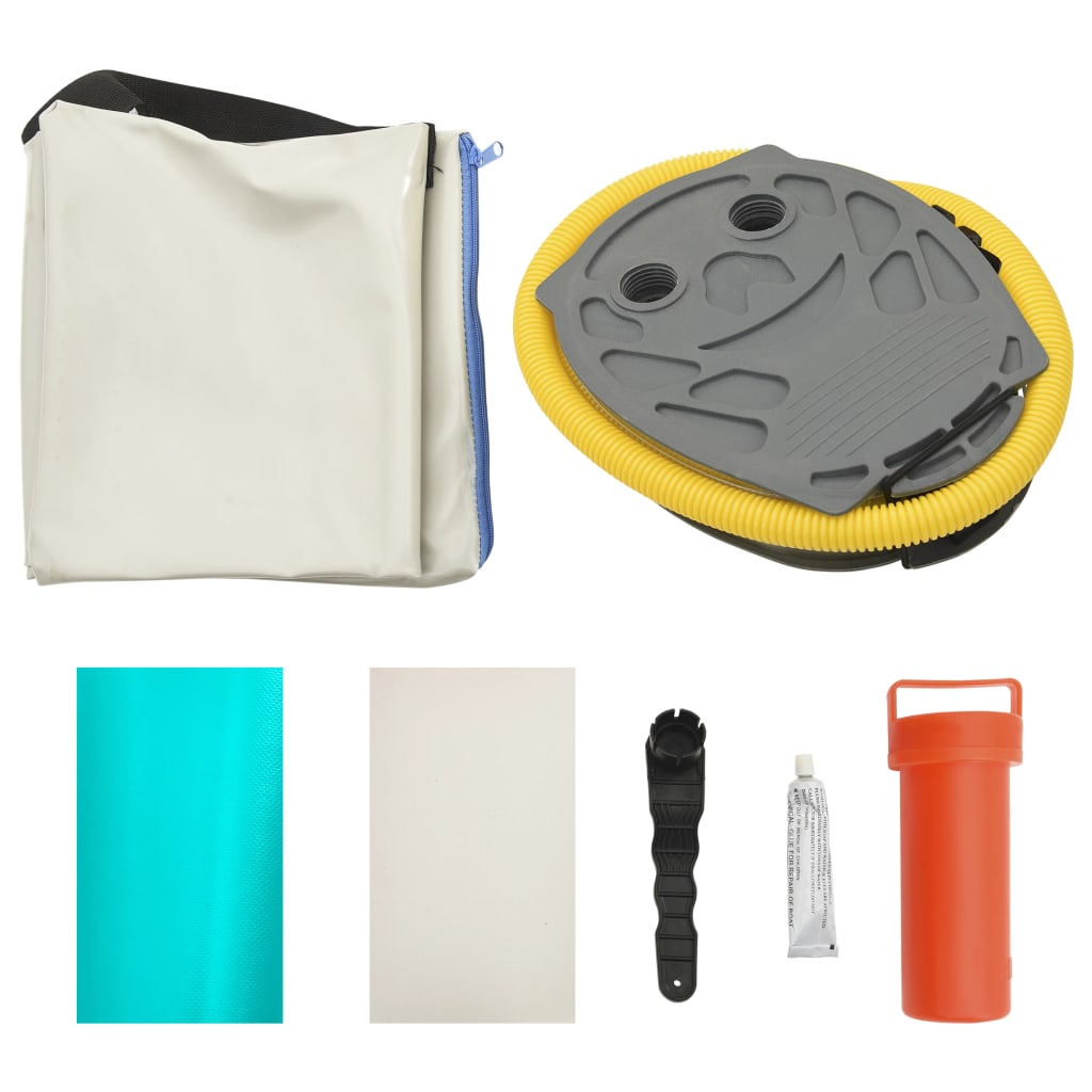 Tappetino Ginnastica Gonfiabile e Pompa 100x100x10cm PVC Verde 92705