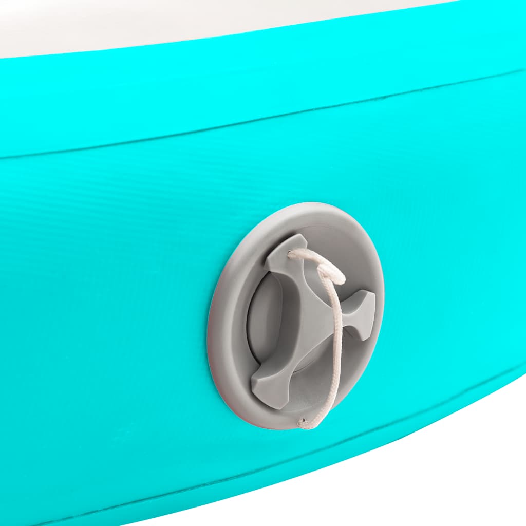 Tappetino Ginnastica Gonfiabile e Pompa 100x100x15cm PVC Verde 92708