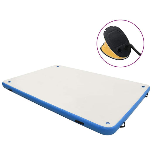 Tappeto Galleggiante Gonfiabile Blu e Bianco 300x200x15 cm cod mxl 61916