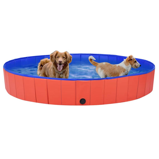 Piscina per Cani Pieghevole Rossa 200x30 cm in PVC 92600
